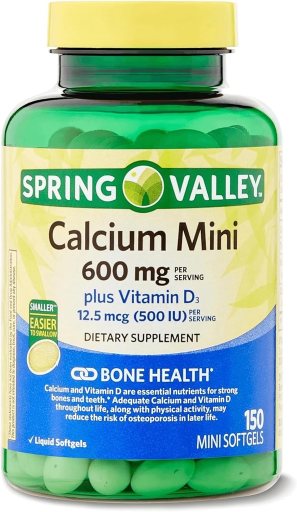 Spring Valley Calcium Plus Vitamin D3 150 Mini Softgels