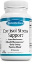 EuroMedica Cortisol Stress Support - Daily Energy Supplement med DHEA - Veganske kapsler med vitamin B2 & C - Kosttilskud til immunsystemet Support - 60 kapsler