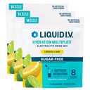 Liquid I.V. ® Hydration Multiplier ® Sugar- Free - Lemon Lime - Hydration Powder Packets - 124; Electrolyte Powder Drink Mix 124; Praktisk Single-Serving Sticks - 124; Non- GMO - 124; 14 Servering (pakke med 3)