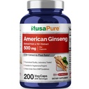 NusaPure American Ginseng 10: 1 Extract, 500 mg Ækvivalent med 5000mg - 200 Veggie Capsules (Vegetarian, Non- GMO, Vegan)