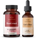 HERBAMAMA Beet Root and Cat 's Claw Kit - Bundle of 21: 1 Koncentrat Beet Root and Cat' s Claw Tincture 2 fl oz - Vegan, Non- GMO, Sugar & Alcohol- Free - 2 Pack