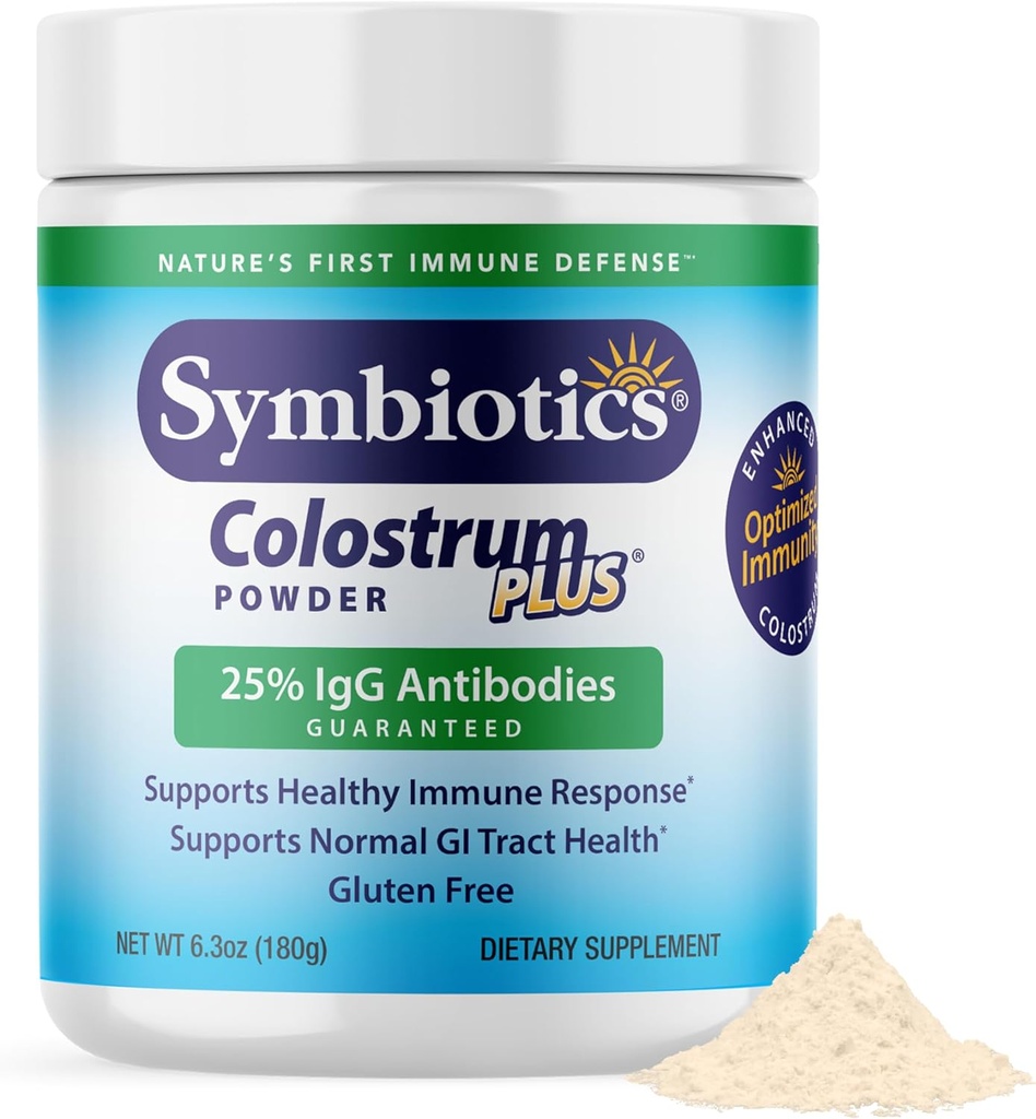Symbiotika Colostrum Plus Powder Supplement for Immunity Support, 6.3 Ounces (180 g)