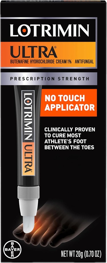 Lotrimin Ultra med ingen Touch Applikator, 1 uge Atlete fodbehandling creme. Butenafine Hydrochlorid 1%, Cures Most Atlete 's Foot between Toes, Antifungal, 0,7 oz (20 Bedste)