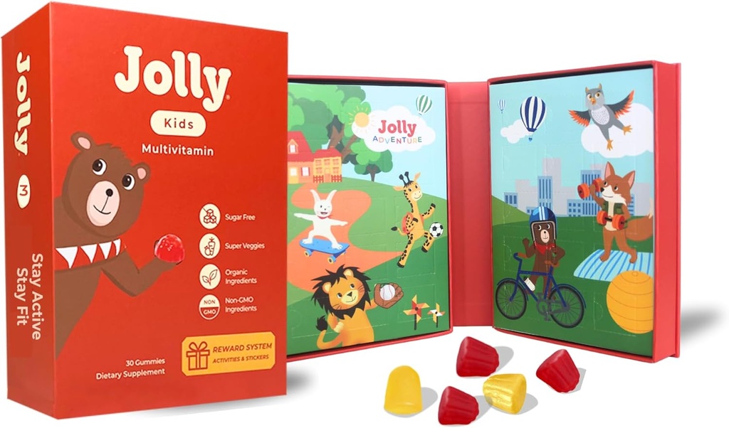 Jolly Adventure ®: De bedste børns vitaminer til sunde kroppe parret med sjove daglige aktiviteter for udviklingssucces - Emne: Hjælp Kids Love Motion & Stay Fit