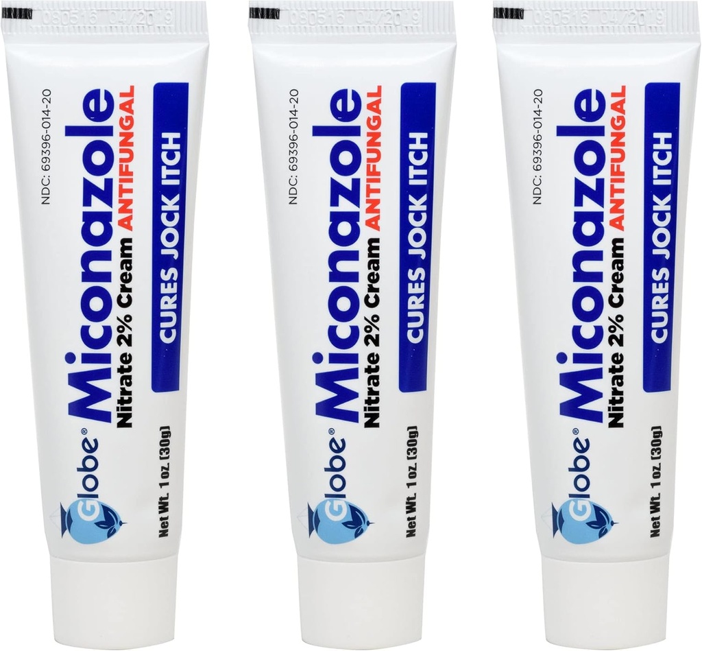 Miconazole Globe (3 Pack) Nitrat 2% Cream 1 oz, Cures De fleste atleter Foot, Jock Itch, Ringorm og mere.