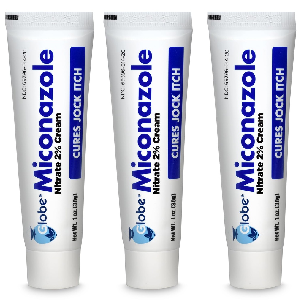Miconazole Globe (3 Pack) Nitrat 2% Cream 1 oz, Cures De fleste atleter Foot, Jock Itch, Ringorm og mere.