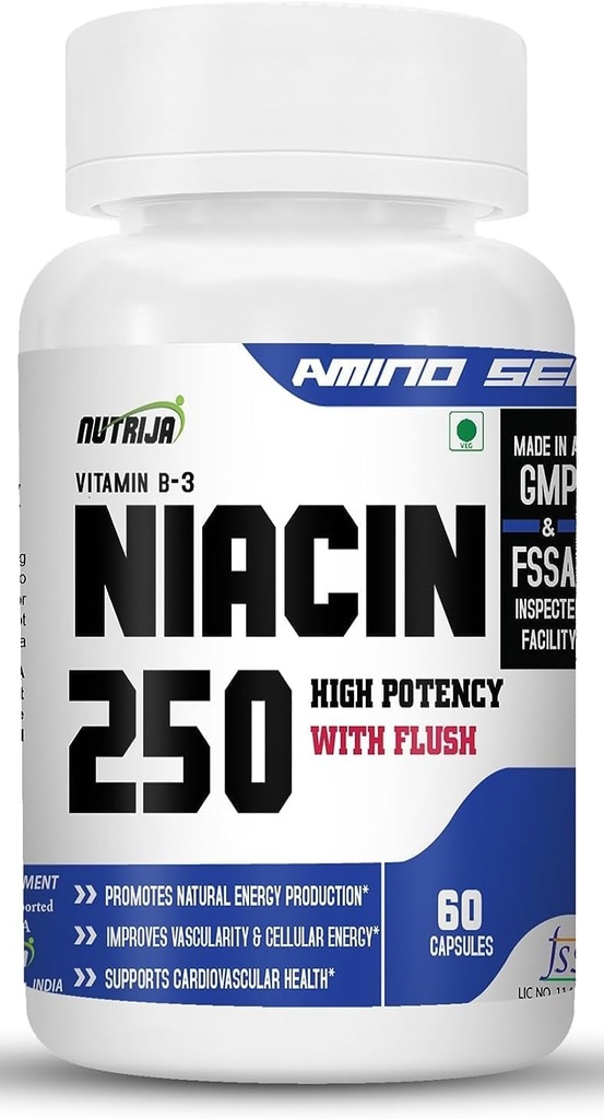 Niacin 250 / vitamin B- 3- 60 kapsler