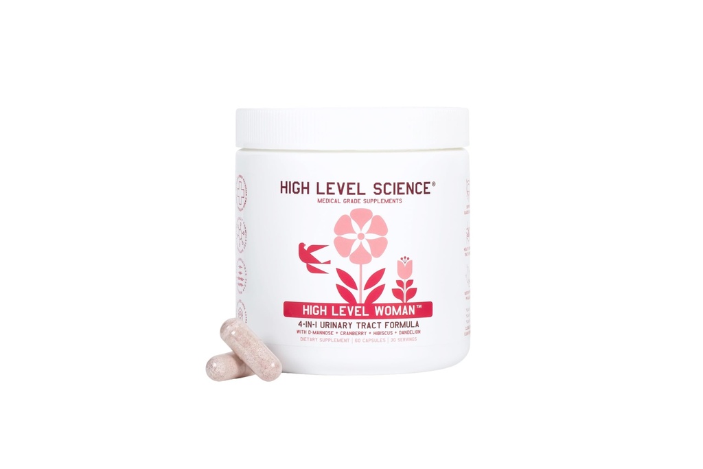 High Level D- Mannose 1000mg, Urinary Tract & Bstige Health Support, D Mannose Kosttilskud til kvinder, Cranberry, Hibiscus & Mælkebøtte, Utri Cleanse, 60 kapsler, Vegetarisk, Gluten Free