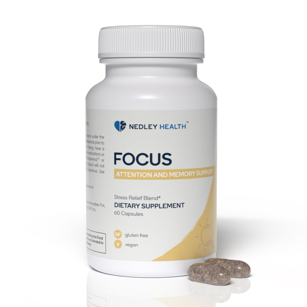 Focus - Premium Cognitive Enhancement supplement med naturlige nootropics - Memophenol, Bacopa, & DMAE - 60 Veggie kapsler (Focus)