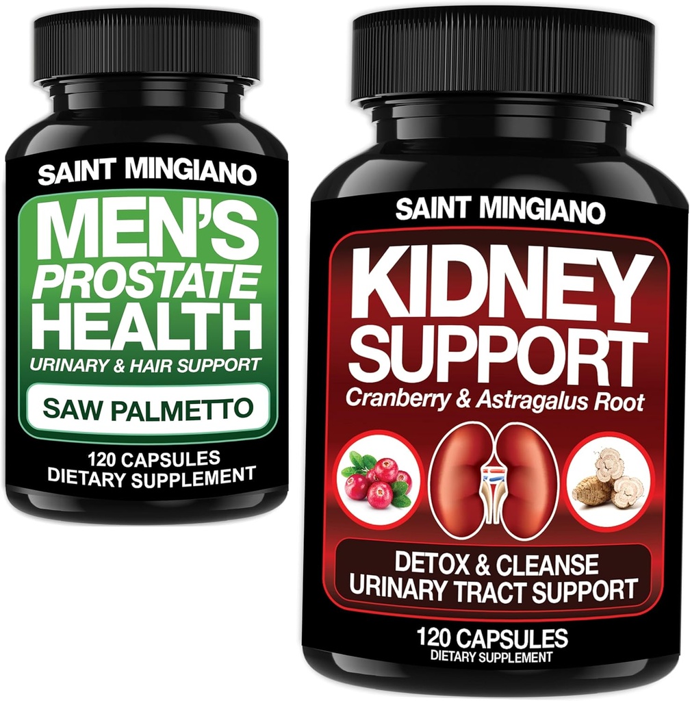 Nyrestøtte Rengøring Detox & Reparation 120 Casuals - Sammen med - Mænd Prostate Health Advanced Prostate Kosttilskud - 120 kapsler
