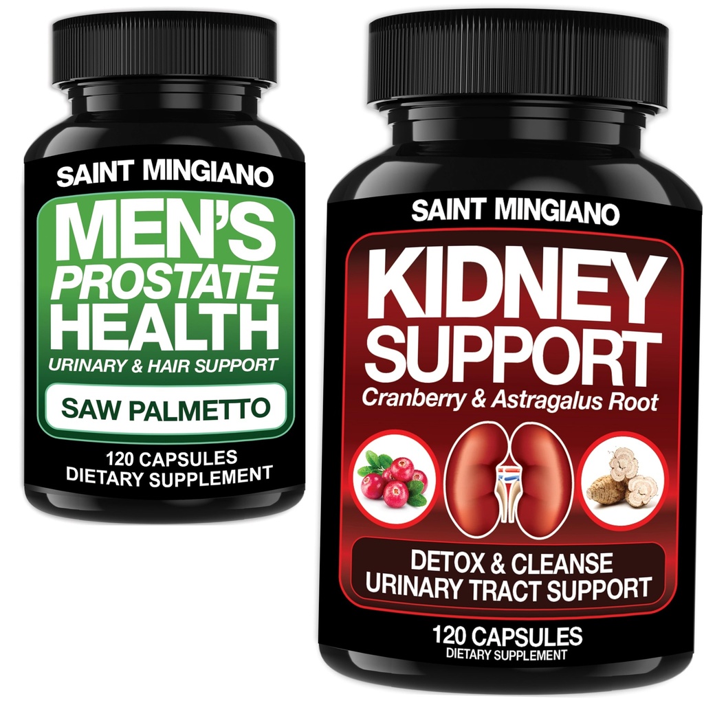 Nyrestøtte Rengøring Detox & Reparation 120 Casuals - Sammen med - Mænd Prostate Health Advanced Prostate Kosttilskud - 120 kapsler