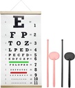 Snellen Eye Chart, Eye Chart, Snellen Eye ExamSnellen Eye Chart Pocket Eye Exam Kit med Cute Eye Occluders 20 Feet Optical Eye Test Genanvendelige Wooden Frame Canvas Eye Chart for børn og voksne