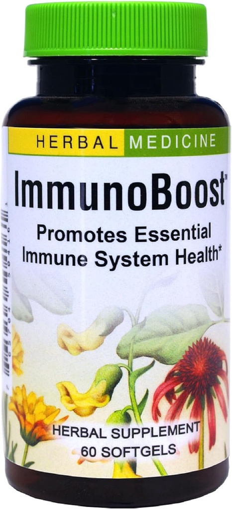 Urter Etc. Immunoboost - Urtetilskud til immunsystemet Support - Immunforsvar med Echinacea Angustifolia, Astragalus & Calendula - Gluten- Free - 60 Softgels (60 Servere)
