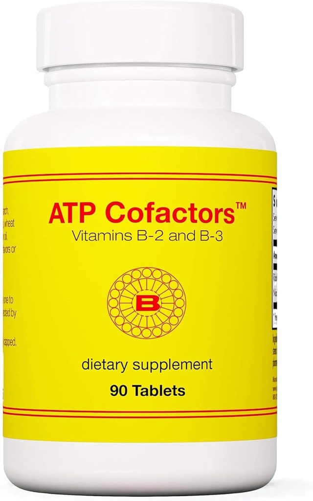 Optimox ATP Cofactors - Vitamin B kompleks for kvinder og mænd, vitamin B2 og B3, 100mg Riboflavin og 500mg Niacin, High Potency Multivitamin Tablets for Energy Support - 90 Greve