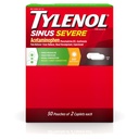 Tylenol Sinus Svær Daytime Caplets med Acetaminophen 325mg, Guaifenesin 200mg & Phenylephrin HCl 5mg, Non- Drowsy Pain Reliever, Expectorant & Nasal Decongestant, 50 Rejsepakker af 2 ct