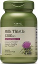 GNC Herbal Plus Milk Thistle 1300mg tillæg, Ekstra styrke, Vegetarisk, Understøtter sund lever funktion, 60 Servering