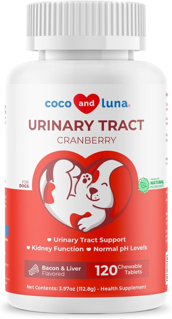 Tranebær til hunde - Urinary Tract Support, Bstige Sundhed, Hund UTI, Bstige Stones, Inkontinens Support (Tablet)