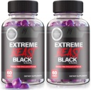 (2 Pack) Extreme Beast Black Gummies - Extreme Beast Black Supplement for mænd, En daglig formel for Peak Performance, Extreme Beast Black Premium Formulering, ExtremeBeast Anmeldelser (120 Gummies)