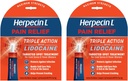 Herpecin- L Pain Relief Triple Action med Lidocain Cold Sore og Fever Blister Treatment, 0,15 oz (2 Pack)