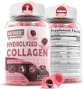 Hydrolyseret collagen peptider, Marine gummies for kvinder Mænd, Multi collagen type I II III V & X for hårvækst, sunde hud negle - Collagen vingummi w / hår vitaminer Biotin Keratin & vitamin D3, 120Cts