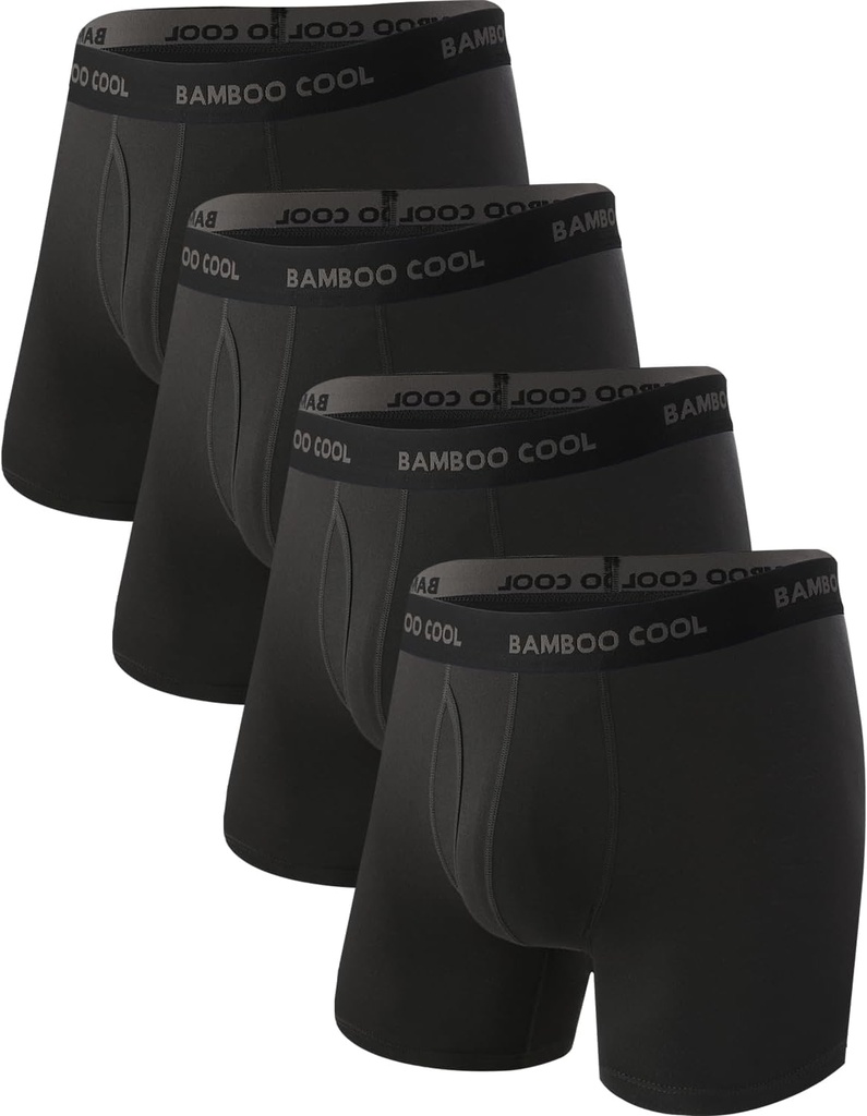 BOMBOO COOL Mænd Ultra Breathable Undertøj, Ingen Riding Up Boxer Briefinger med ComfortFlexible Waistband, Multipack