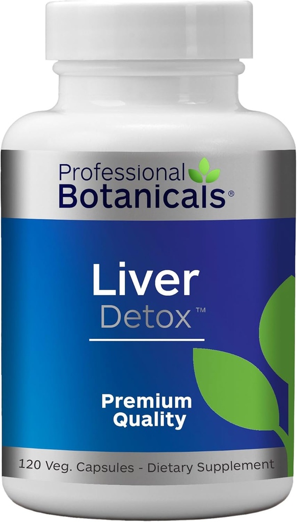 Professionel Botanicals Lever Detox - Natural Lever Cleanse & Detox Support med Botanicals & Enzymes - 120 Vegan Kapsler