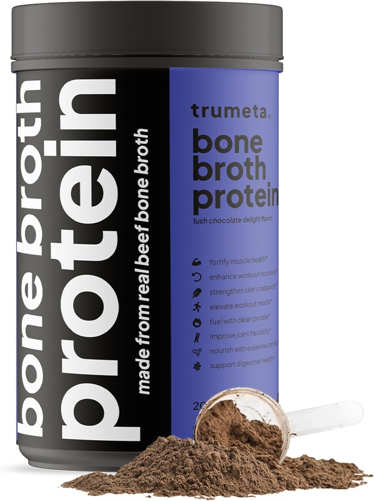 Oksekød Bone Broth Protein Powder - Renset collagen pulver med 9 Aminosyrer til muskel og hud sundhed - Rich chokolade flavor for en smagfuld og næringsrig oplevelse