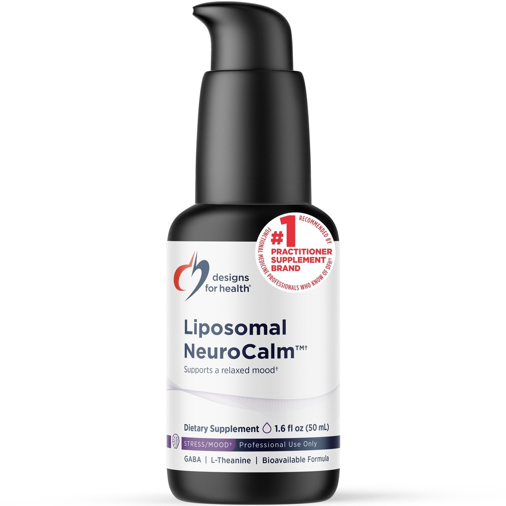 Design for sundhed Liposomal NeuroCalm - flydende GABA + L- Theanine til at støtte rolig + sund stress Response (25 Servere / 1.7oz)