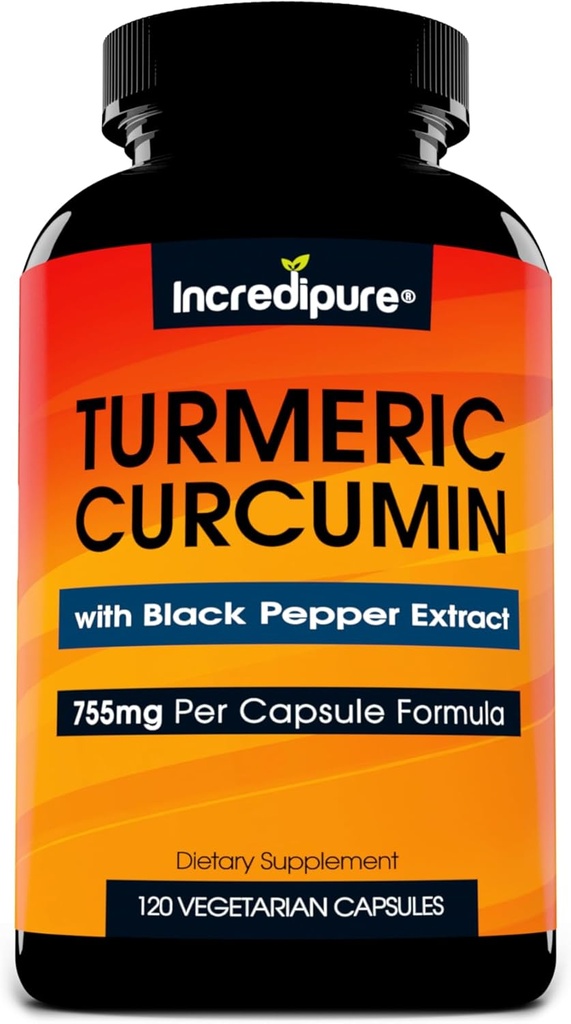 Gurkemeje Supplement w / BioPerine - 755mg Per kapsel, 120 Veggie Caps af Curcumin Incredipure