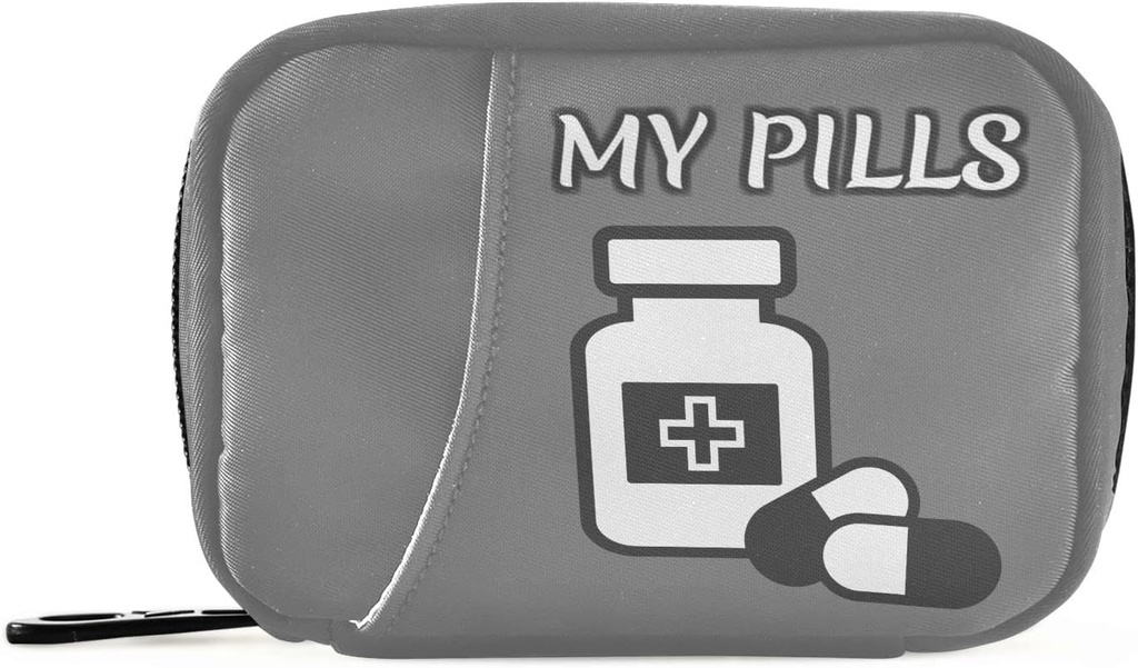 Pill Organizer Medicine Flaske Pill Box 7 Dag Pill Case Rejsepose Pill Organizer Bag med lynlås Portable ugentlige sag Kompakt størrelse for Vitamin Supplement Holder