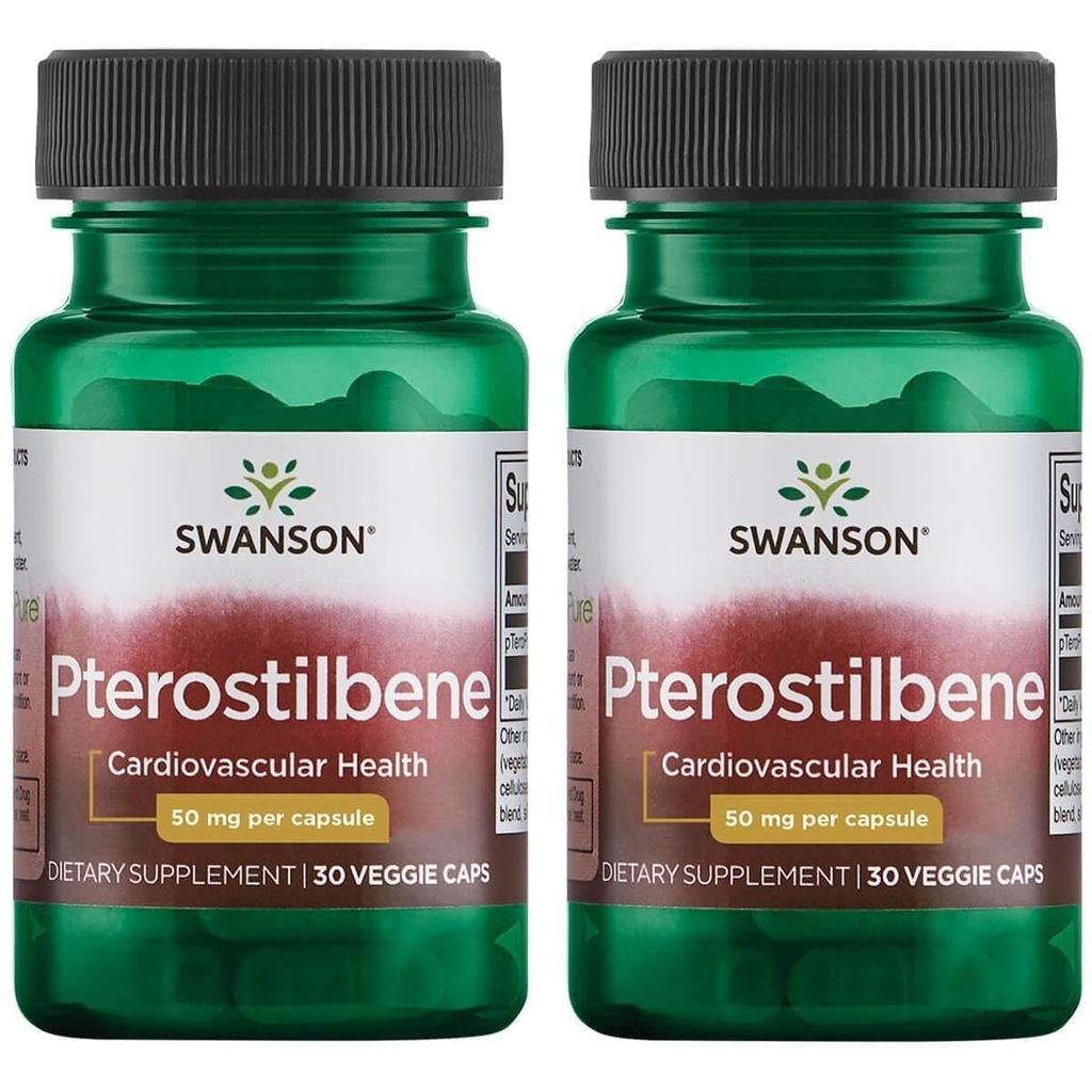 Swanson Pterostilben 50 mg 30 Veg Caps (2 Pack)