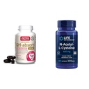 Jarrow Formulas QH- Absorb 200 mg - High Absorption Co- Q10 - Active Antioxidant Form of Co- Q10 & Life Extension N- Acetyl- L- Cysteine (NAC), Immunation, Respiratory, Lever Health, NAC 600 mg