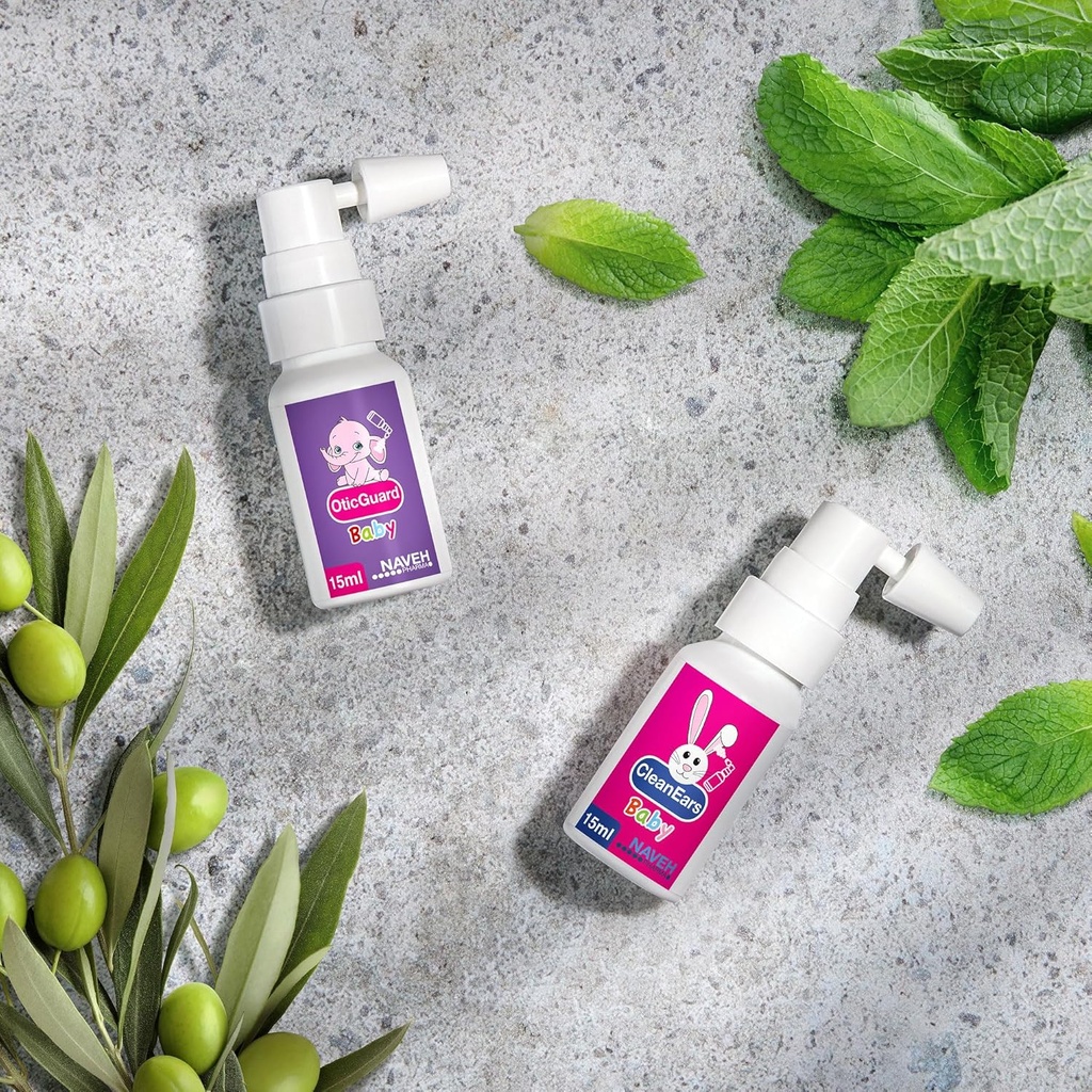 1 Enhed Naveh Pharma CleanEars Baby Earwax Removal Spray 0.5 Fl Oz + 1 Enhed af NAVEH PHARMA Otic Guard Baby Ear Infektion Spray 0.5 Fl Oz