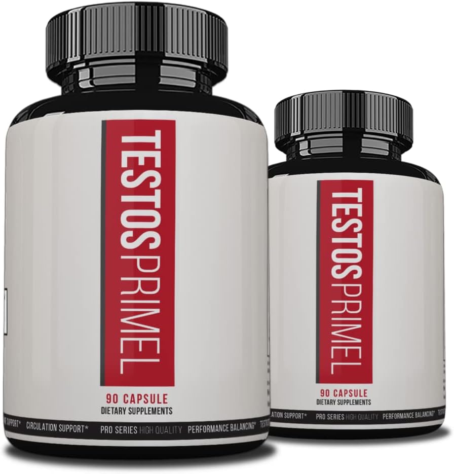 Testos Primel Advanced Formel, TestosPrimel for Muskler Styrke, Testoprime, 180 Kapsler, 2 Måned Supply