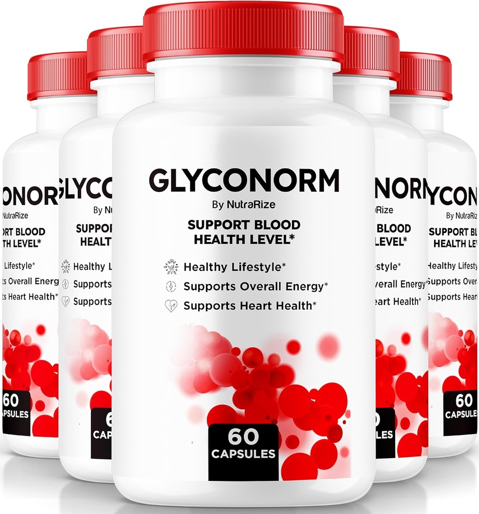 (5 Pack) Glyconorm kapsler - Officiel blodstøtte Formel for sunde niveauer, Glyco Optimizer piller, Alle naturlige blodkar Cleaner, Glyco Norm anmeldelse (300 Kapsler)