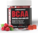 BCAA Gummies, Energy Chews med Electrolytes Forgrenet Chain Aminosyrer, Build Lean Muscle and Boost Endurance, 60 Gummies, Berry Flavored