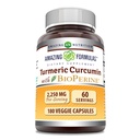 Amazing Formulas gurkemeje Curcumin med Bioperine Supplement Note 124; 2250 Mg per Serving Note 124; Veggie Capsules Depots 124; Non- GROS124; Gluten- Free Measures 124; Lavet i USA (1 pakke, 180 Tæl)