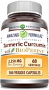 Amazing Formulas gurkemeje Curcumin med Bioperine Supplement Note 124; 2250 Mg per Serving Note 124; Veggie Capsules Depots 124; Non- GROS124; Gluten- Free Measures 124; Lavet i USA (1 pakke, 180 Tæl)