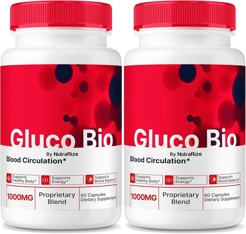 (2 Pack) GlucoBio Kapsler, Officiel Gluco Bio Support Supplement, Alle naturlige formel til at støtte den samlede sundhed og velvære, Premium Vitamin piller, GlucoBio Anmeldelser (120 Kapsler)