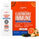 Manna Vitamin Evolved Liposomal Elderberry Immunpakker, Vitamin C, D osv. - Daglig immunstøtte til voksne, Kids - Sugar Free, Real Elderberry Extract, Syrup, Travel- Friendly, 15 Pack