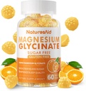 Magnesium Glycinat Gummies 1000mg - Sugar Free Magnesium Kalium Supplement med D-vitamin, B6, CoQ10 for Calm Mood & Sleep Support - 60 Orange Gummies -1 Pack