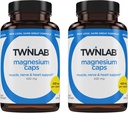 Twinlab Magnesium Caps - Høj Absorption Magnesium supplement til støtte ben kramper Relief - Magnesium kapsler til stress Relief, 420 mg, 100 Tæl, 2 Pack