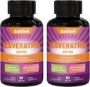Resveratrol 600 mg, Trans- Resveratrol supplement, Antioxidant Health Aging Support - 120 kapsler