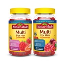 Nature Made Multivitamin Gummies Combo Pack til ham & Her, Tasty Mænd & Kvinder Multivitamin med C-vitamin, D3-vitamin, B-vitaminer, zink & mere, To Multivitamin Flasker