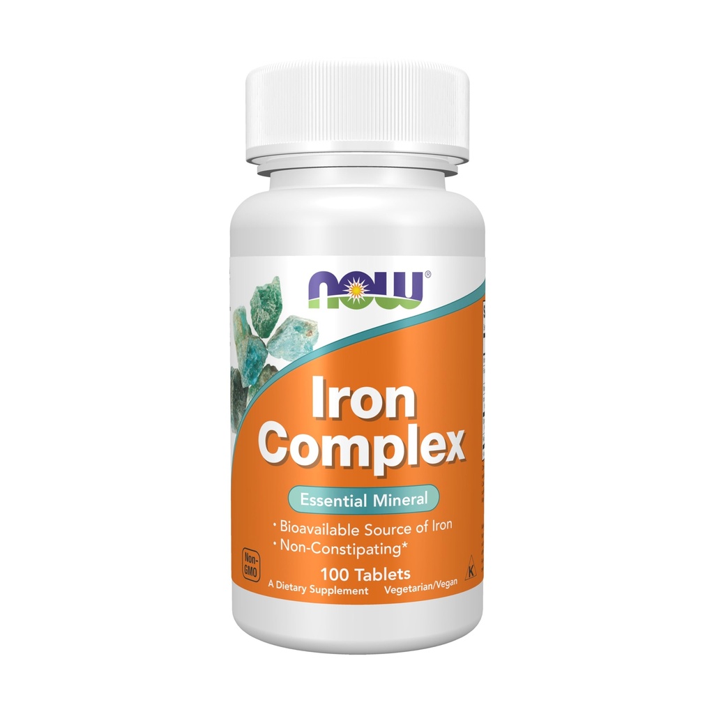 Now Foods Supplements, Iron Complex, Non- Constipating *, Essential Mineral, 100 Tablets