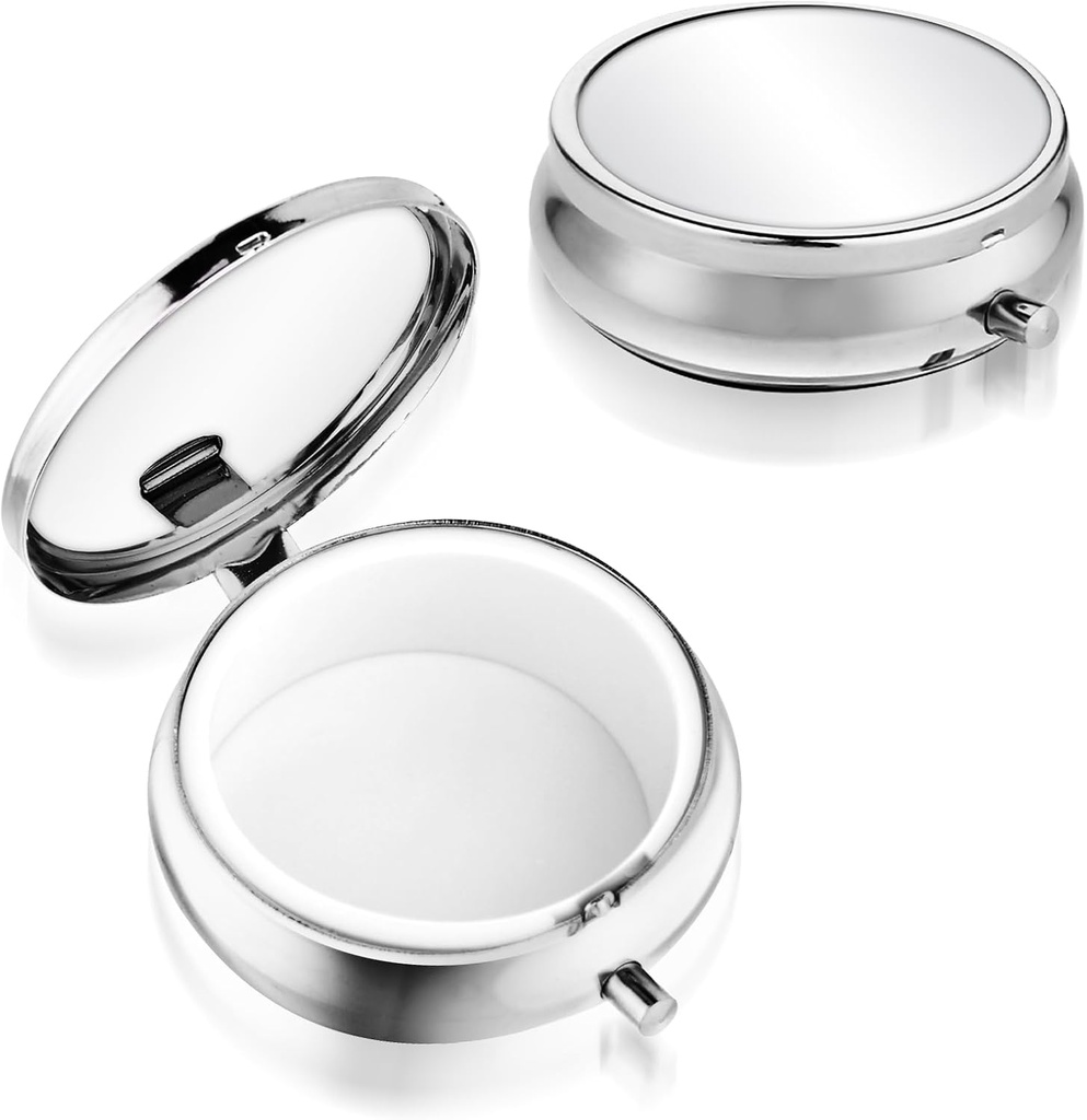 Sibba Portable Medicine Pill Case, Rejser Multi- Funktionel Fugt Bevis Pill Box for Purse & Pocket, Cute Metal Medicine Pill Organizer Box for Vitaminer, Fisk Olie & Kosttilskud (1 Segment)