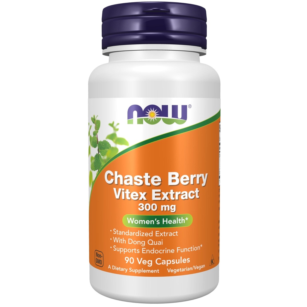 Nu Kosttilskud, Chaste Berry Vitex Extract 300 mg med Dong Quai, Kvinder Sundhed *, 90 Veg kapsler