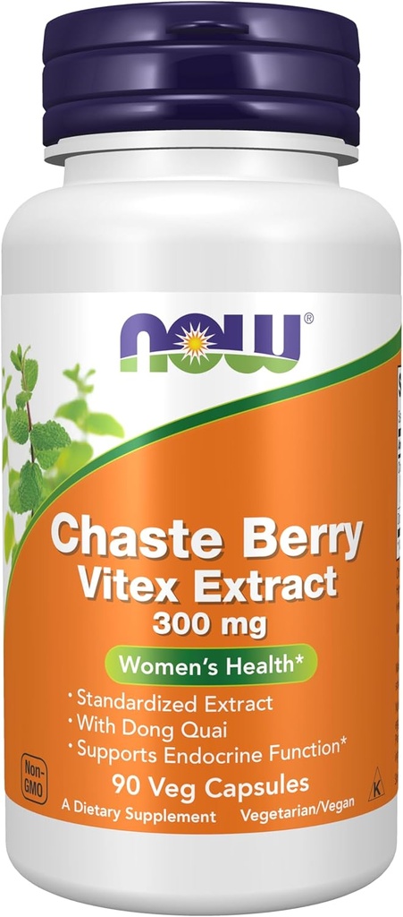 Nu Kosttilskud, Chaste Berry Vitex Extract 300 mg med Dong Quai, Kvinder Sundhed *, 90 Veg kapsler