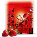 PowderVitamin Electrolytes Powder Plus Keto, Strawberry (50 Servere) 0 Sukker, Ingen Maltodextrin, 1000mg Kalium, 120mg Calcium, 120mg Magnesium, Organic Vitamin C, Zero Calories, Energy Hydration Powder