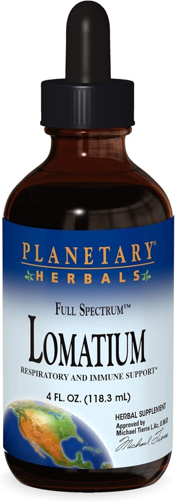 Planetary Herbals Lomatium Full Spectrum Liquid, Respiratory and Immune Support, 4 Ounces